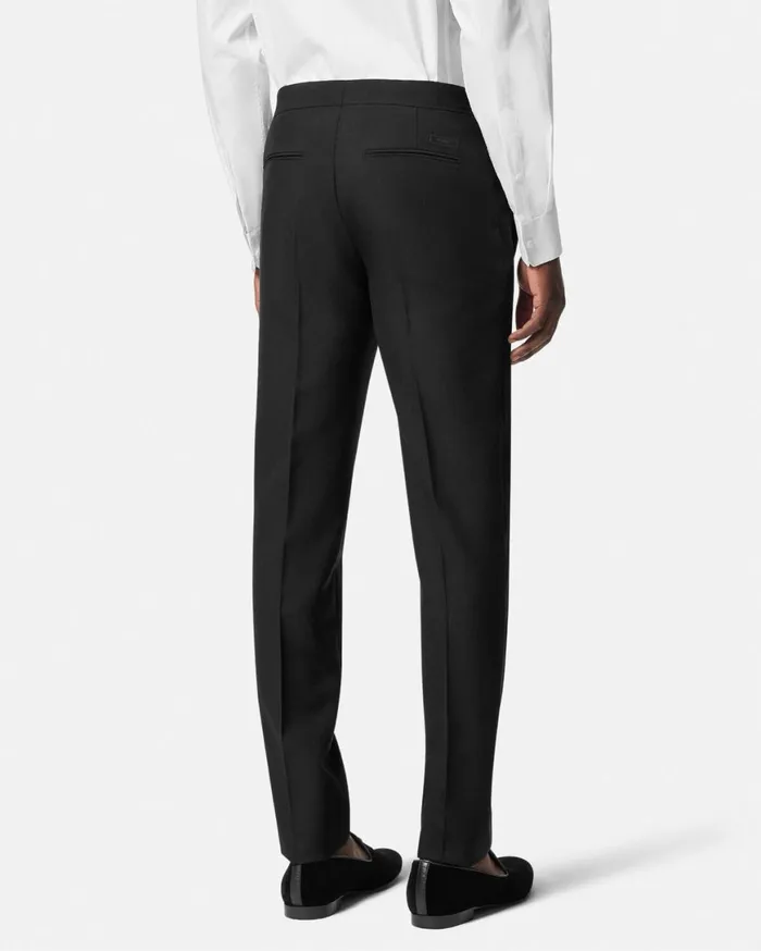 Blazers and Suits Men Versace MohairBlend Formal Pants Black