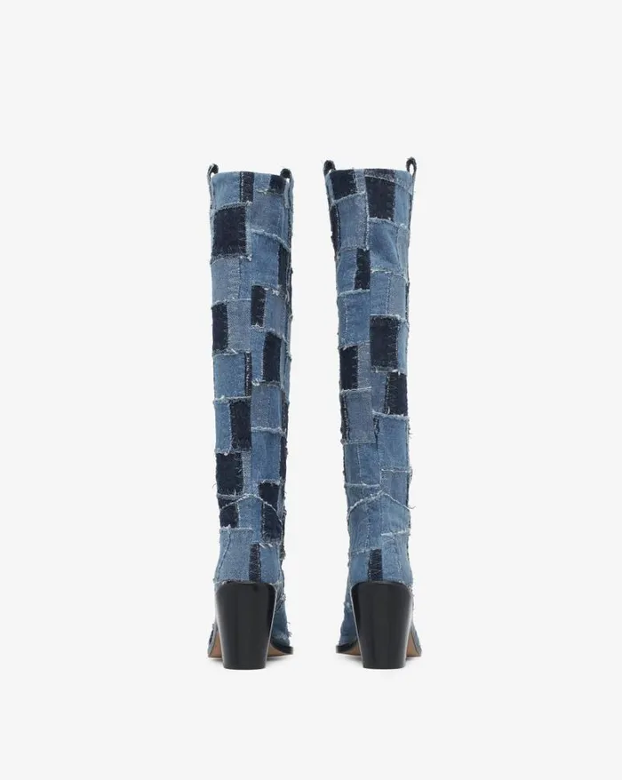 Boots Women IRO MAZOLA PATCHWORK DENIM BOOTS