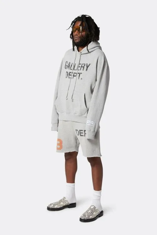 Bottoms WomenMen Gallery Dept DEPT LOGO 8 SWEAT SHORTS Heather Grey