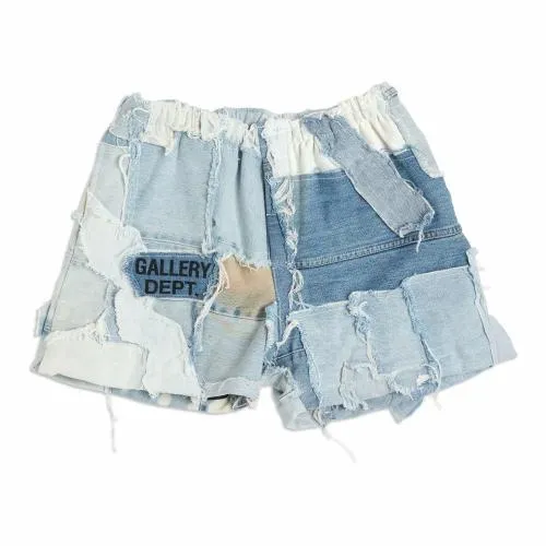 Bottoms WomenMen Gallery Dept PATCHWORK DENIM ZUMA SHORTS Blue