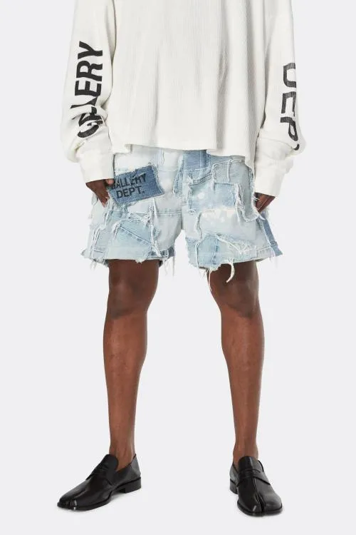 Bottoms WomenMen Gallery Dept PATCHWORK DENIM ZUMA SHORTS Blue