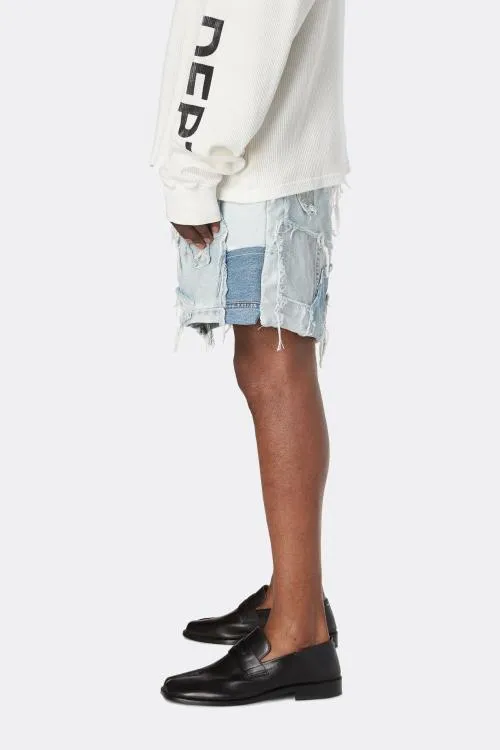 Bottoms WomenMen Gallery Dept PATCHWORK DENIM ZUMA SHORTS Blue