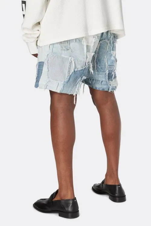 Bottoms WomenMen Gallery Dept PATCHWORK DENIM ZUMA SHORTS Blue