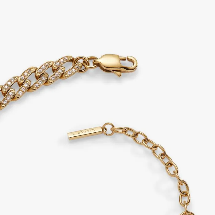 Bracelets Women Alex And Ani Crystal Pave Curb Chain Bracelet Stainless Steel Gold