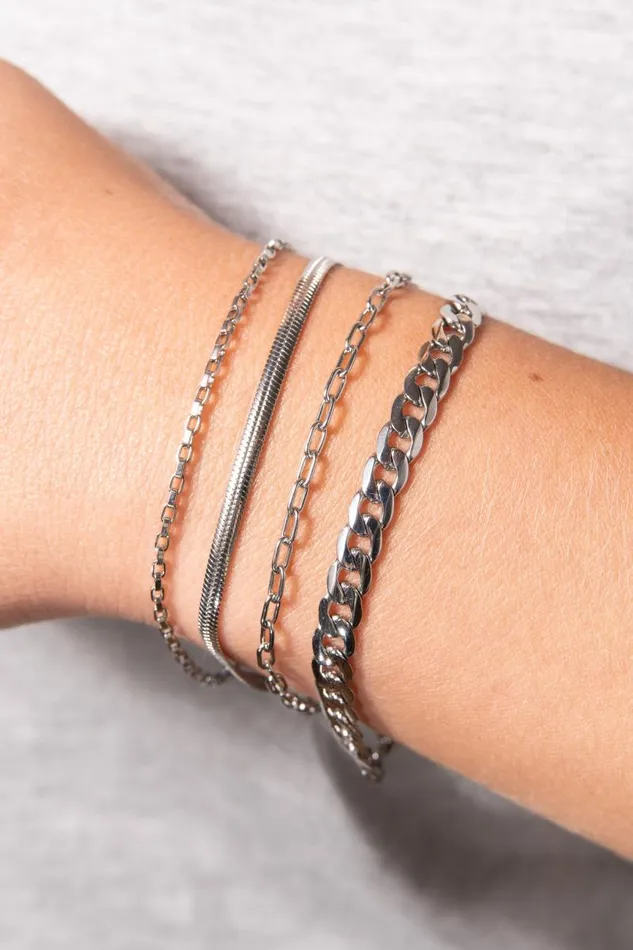 Bracelets Women Alex And Ani Everyday Flat Curb Chain Bracelet Stainless Steel Silver