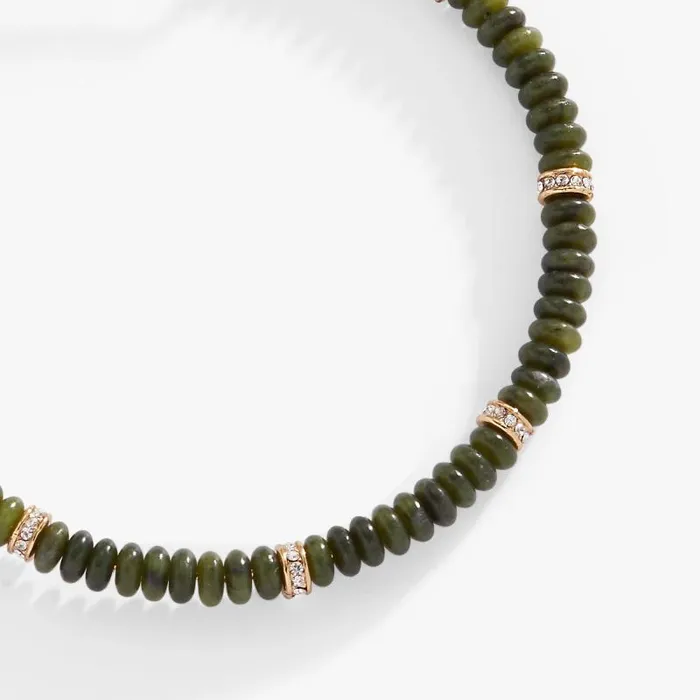 Bracelets Women Alex And Ani Green SemiPrecious Rondelle Beaded Bangle Gold