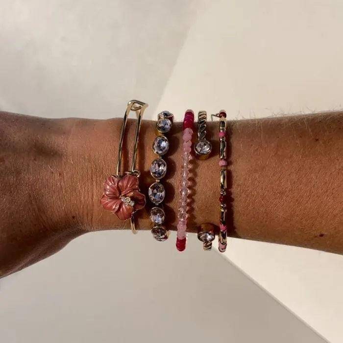 Bracelets Women Alex And Ani Hibiscus Charm Bangle Gold
