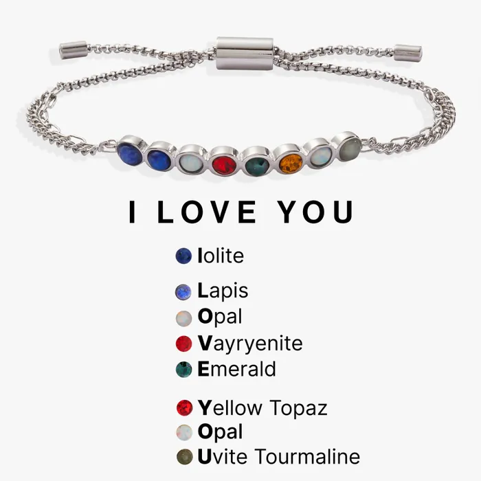 Bracelets Women Alex And Ani Hidden Message 039I Love You039 Acrostic Bolo Stainless Steel Silver