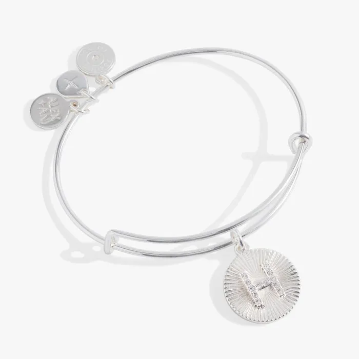 Bracelets Women Alex And Ani Initial H Pave Starburst Texture Bangle Gold