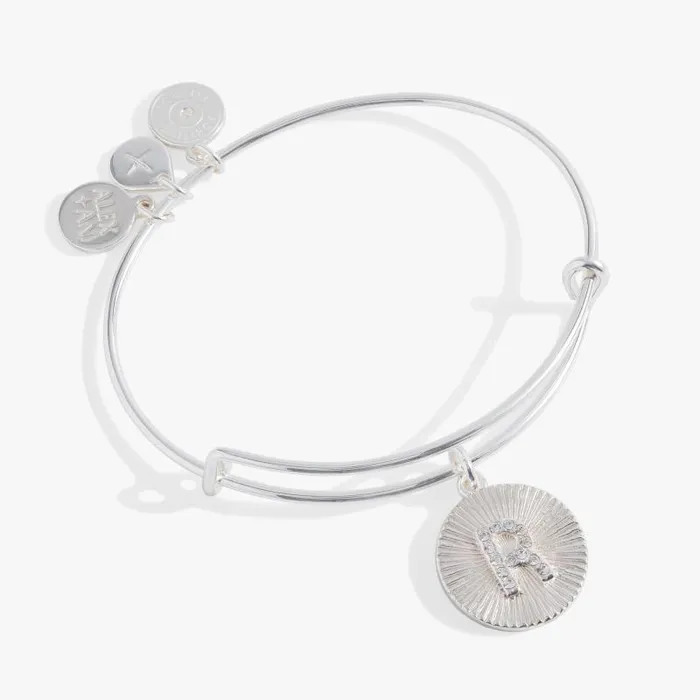 Bracelets Women Alex And Ani Initial R Pave Starburst Texture Bangle Gold