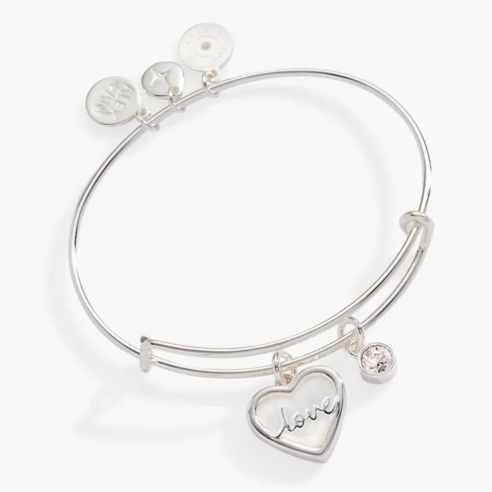 Bracelets Women Alex And Ani Love Mother Of Pearl Bangle Silver