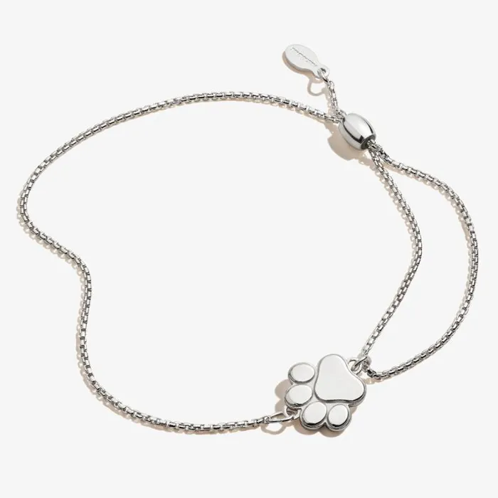 Bracelets Women Alex And Ani Paw Print Of Love Pull Chain Bracelet Sterling Silver