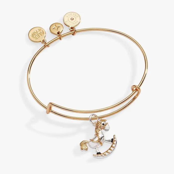 Bracelets Women Alex And Ani Rocking Horse Bangle Two Tone