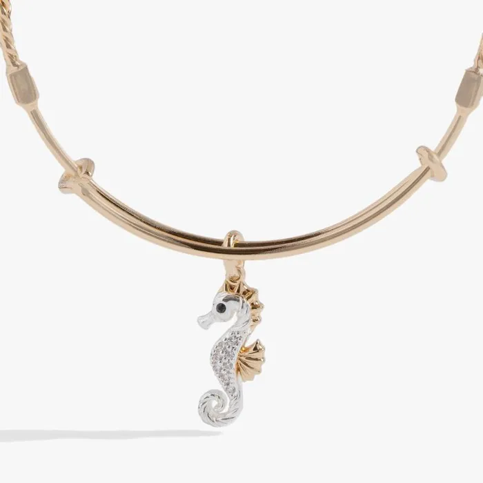 Bracelets Women Alex And Ani Seahorse Charm Bangle Two Tone