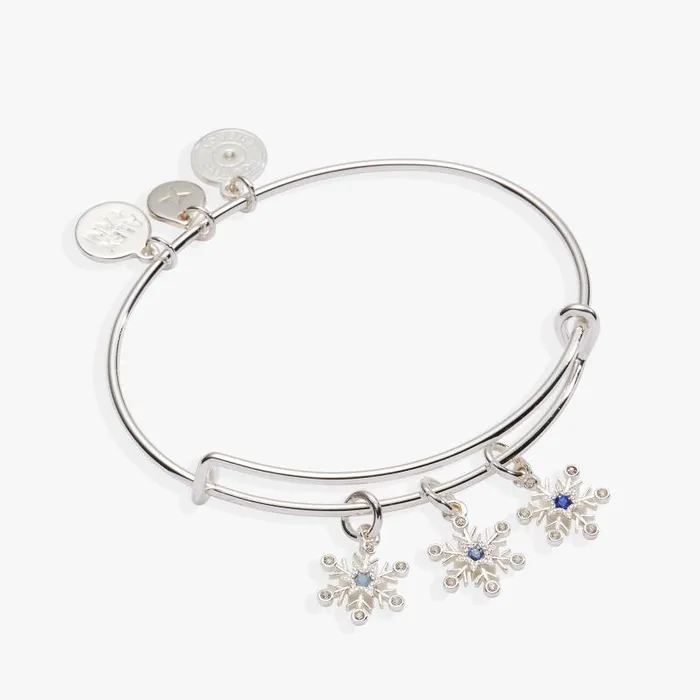 Bracelets Women Alex And Ani Snowflake Charm Bangle Stainless Steel Silver