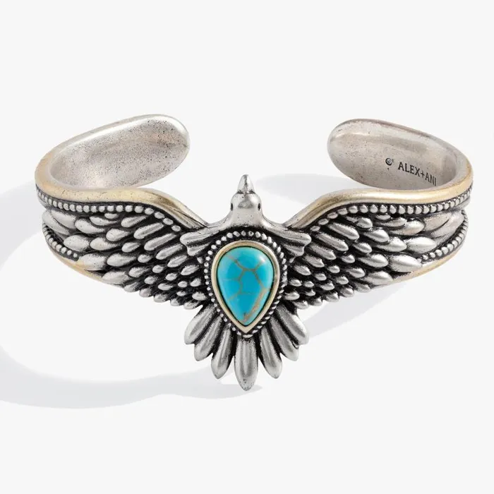 Bracelets Women Alex And Ani Turquoise Eagle Cuff Bracelet Two Tone