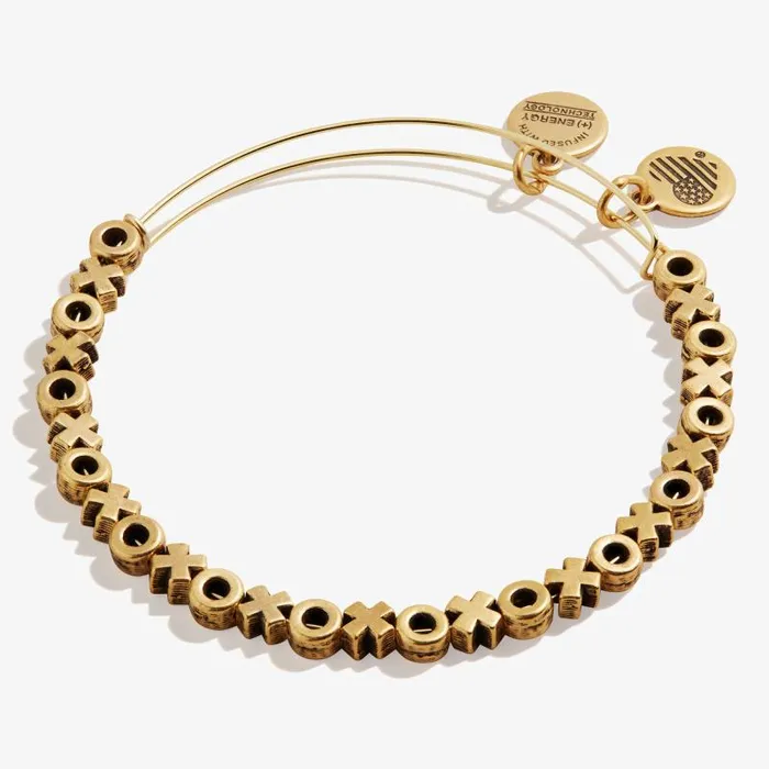 Bracelets Women Alex And Ani Xoxo Metal Beaded Bangle Rafaelian Gold
