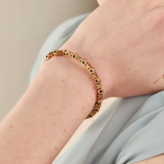 Bracelets Women Alex And Ani Xoxo Metal Beaded Bangle Rafaelian Gold