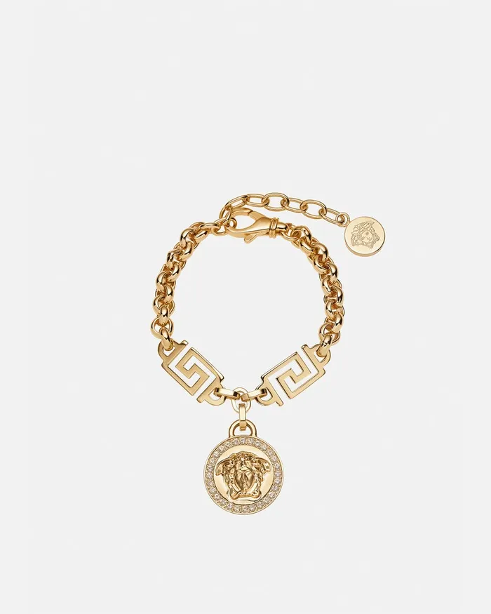Bracelets Women Versace Crystal La Medusa Greca Bracelet Gold