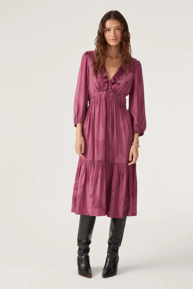 BrinaFlowing Midi Dress Clothing Baandsh Dresses