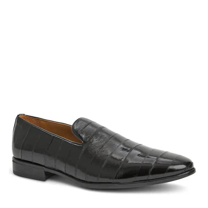 Bruno Magli Bellino Leather Loafer Black Eel Men Loafers and Slipons