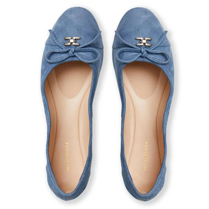 Bruno Magli DONATELLA Ballet Flat LIGHT BLUE SUEDE Women Flats and Loafers