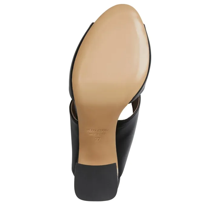 Bruno Magli FATIMA Cross Band Heel BLACK Women Sandals and Slides