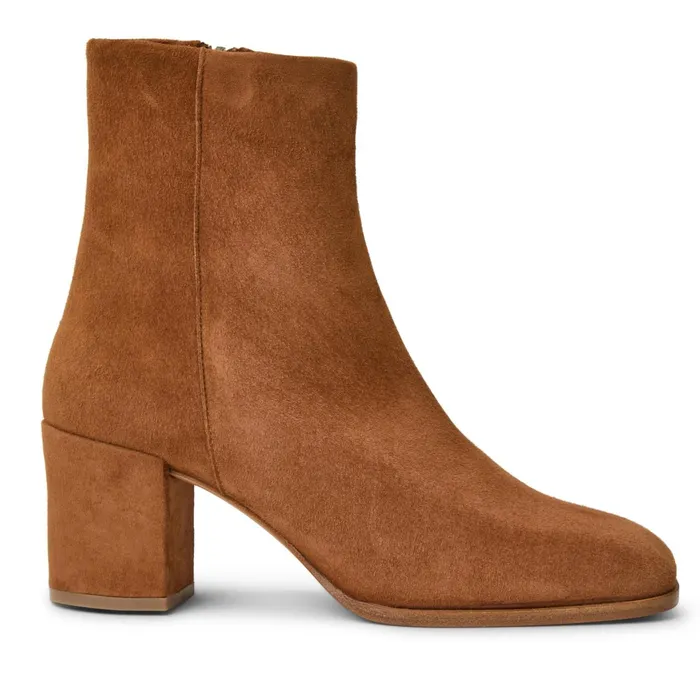 Bruno Magli Fenice Side Zip Boot Cognac Suede Women Boots