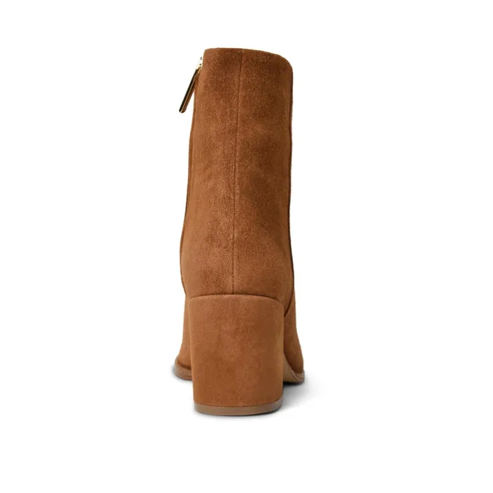 Bruno Magli Fenice Side Zip Boot Cognac Suede Women Boots
