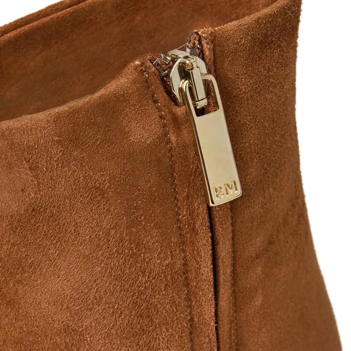 Bruno Magli Fenice Side Zip Boot Cognac Suede Women Boots