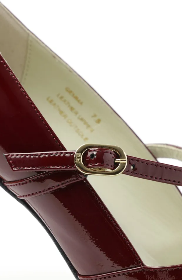 Bruno Magli Gemma MaryJane Leather Pump 8211 Bordeaux Patent Women Heels Bruno Magli Gemma MaryJane Leather Pump 8211 Bordeaux Patent Women Heels