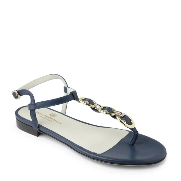 Bruno Magli Marina Leather Embellished Thong Sandal 8211 Navy Women Sandals and Slides Bruno Magli Marina Leather Embellished Thong Sandal 8211 Navy Women Sandals and Slides
