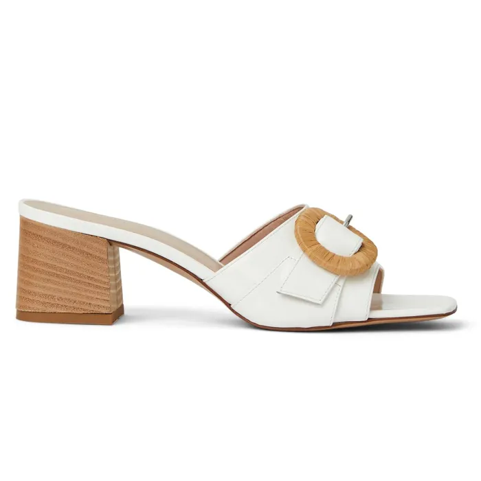 Bruno Magli PAGE Single Band Sandal WHITE PATENT Women Sandals and Slides