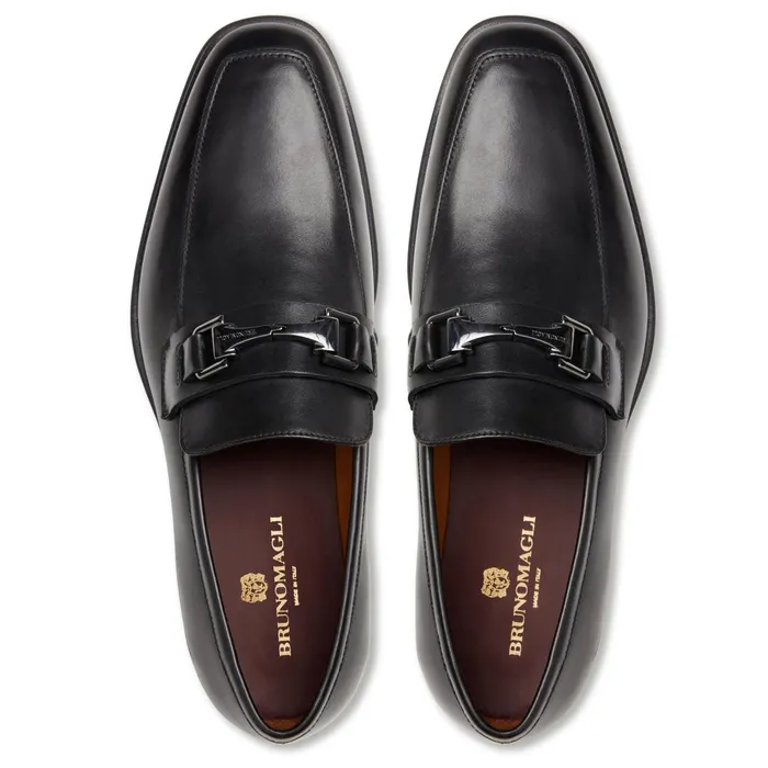 Bruno Magli Raging Bit Leather LoaferBlack Men Loafers and Slipons
