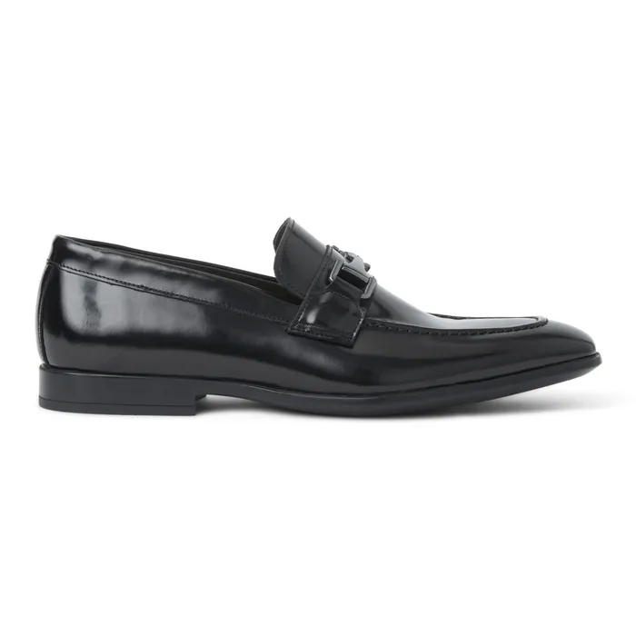 Bruno Magli Saffo Slip On Black Bit Loafer Black Leather Men Dress Shoes