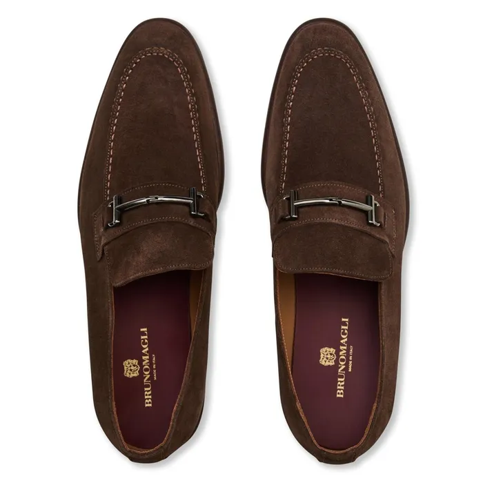 Bruno Magli Sante Double Gore Classic Bit LoaferBrown Suede Men Loafers and Slipons Bruno Magli Sante Double Gore Classic Bit LoaferBrown Suede Men Loafers and Slipons