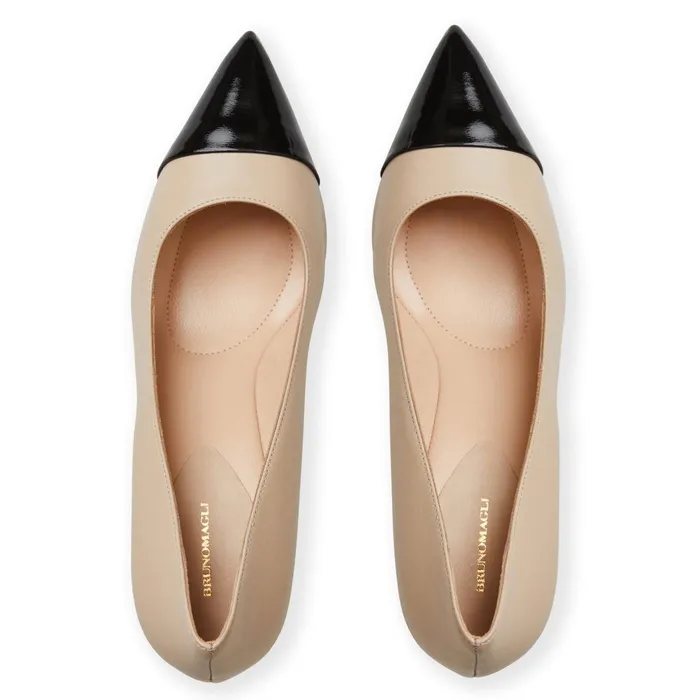 Bruno Magli TARA Pump CREAMBLACK PATENT Women Pumps