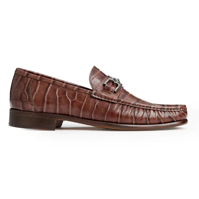Bruno Magli Trieste Classic Moccasin Brown Croc Men Loafers and Slipons