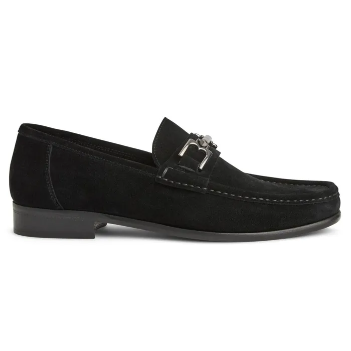 Bruno Magli Trieste Classic Suede Loafer Black Suede Men Loafers and Slipons