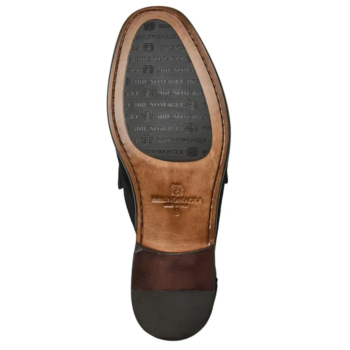Bruno Magli Trieste Classic Suede Loafer Black Suede Men Loafers and Slipons