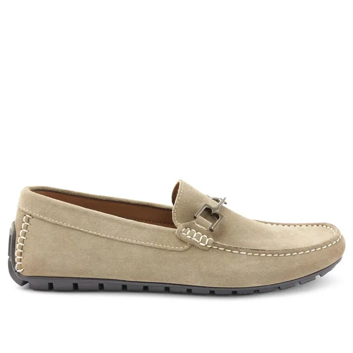 Bruno Magli Xander Suede Driving Moccasin 8211 Taupe Men Loafers and Slipons