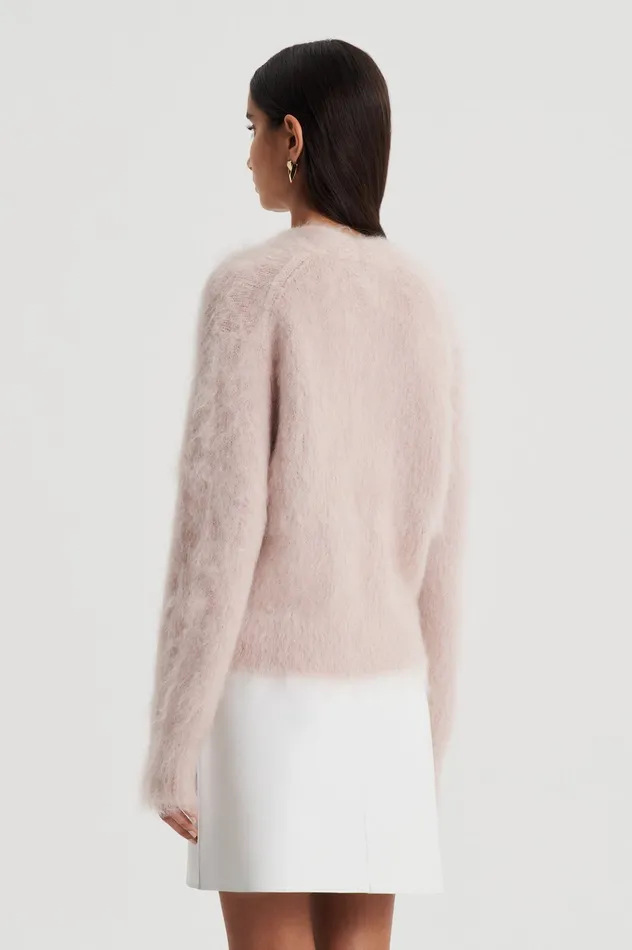 BRUSHED MOHAIR WRAP CARDIGAN MINK Women Knitwear Scanlan Theodore BRUSHED MOHAIR WRAP CARDIGAN MINK Women Knitwear Scanlan Theodore