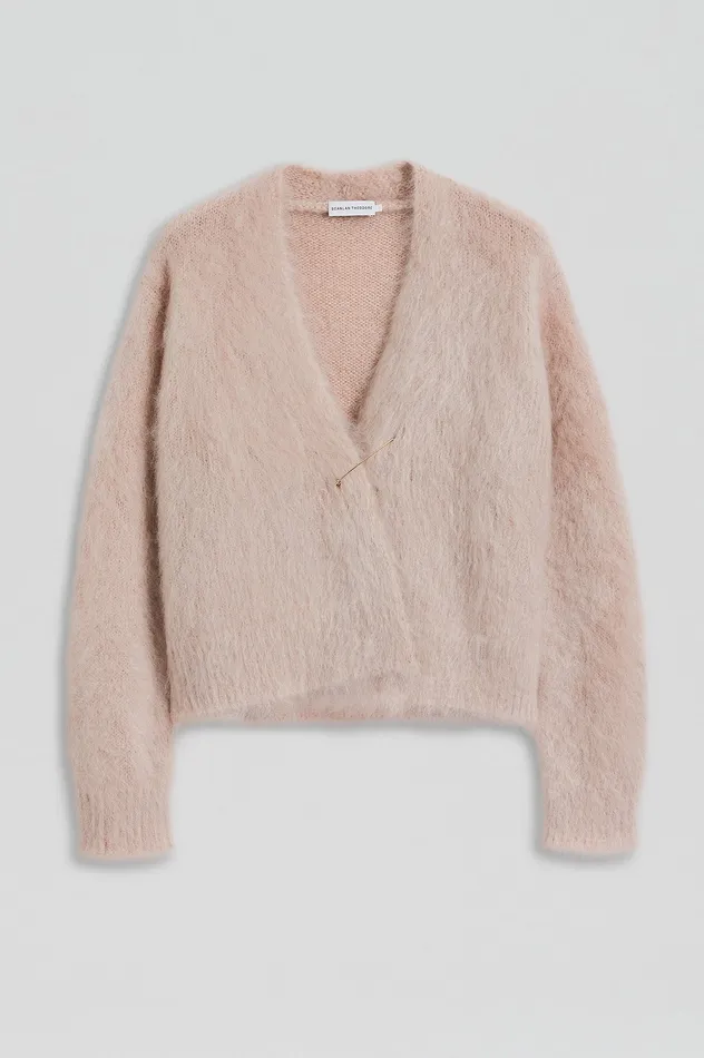 BRUSHED MOHAIR WRAP CARDIGAN MINK Women Knitwear Scanlan Theodore BRUSHED MOHAIR WRAP CARDIGAN MINK Women Knitwear Scanlan Theodore