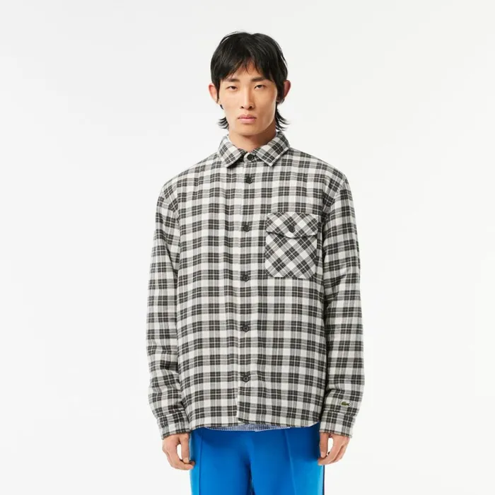 Button Down Shirts Men Lacoste Men039s Checked Overshirt With Quilted Lining Black White Kbr Button Down Shirts Men Lacoste Men039s Checked Overshirt With Quilted Lining Black White Kbr