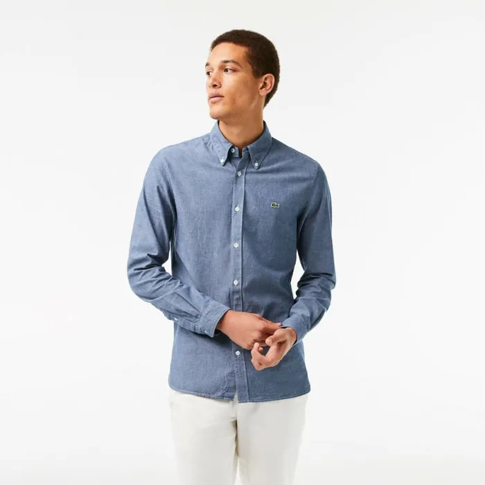 Button Down Shirts Men Lacoste Men039s Slim Fit Cotton Chambray Shirt Blue Cdz Button Down Shirts Men Lacoste Men039s Slim Fit Cotton Chambray Shirt Blue Cdz