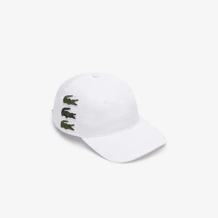Caps and Hats MenWomen Lacoste Unisex Iconic Badge Coton Cap White 001