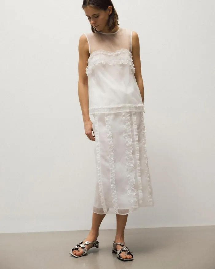 Cecilie Bahnsen Skirts Women OCEAN SKIRT White