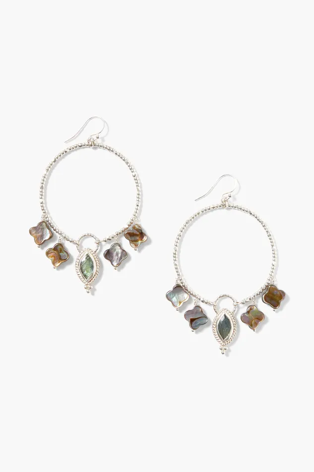 Chan Luu Earrings Clover Hoop Earrings Abalone Mix 8211 Women