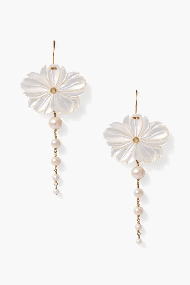 Chan Luu Earrings Magnolia Drop Earrings White 8211 Women