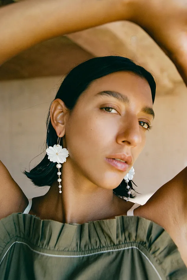 Chan Luu Earrings Magnolia Drop Earrings White 8211 Women